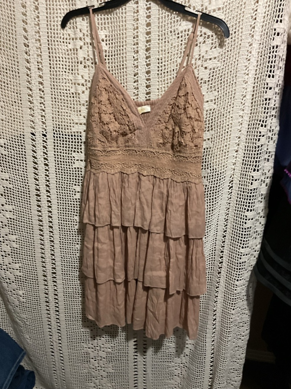 NWT Rebellion Again Crochet Tiered Dress Large